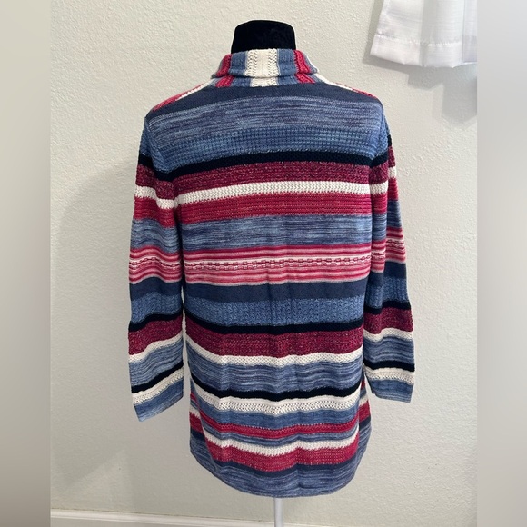 J. Jill Striped Button Front Knit Cardigan - Picture 3 of 9